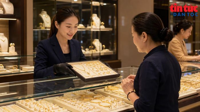 Người mua chọn lựa vàng nữ trang. Ảnh minh họa