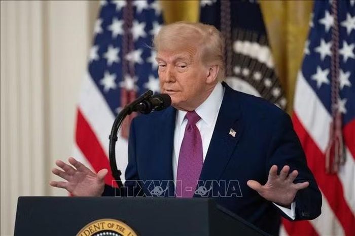 Tổng thống Mỹ Donald Trump phát biểu tại Nhà Trắng, Washington, D.C. Ảnh: THX/TTXVN phát