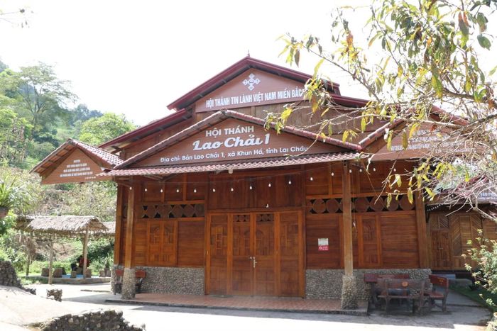 Nơi sinh hoạt của Hội thánh tin lành ở bản Lao Chải 1, xã Khun Há (tỉnh Lai Châu).