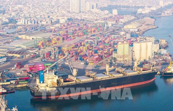 Cảng Quy Nhơn - cửa ngõ xuất nhập khẩu chủ lực hàng hóa của Tây Nguyên, là điểm đầu trong hệ thống logistics của tỉnh Gia Lai. Ảnh: Kha Phạm - TTXVN