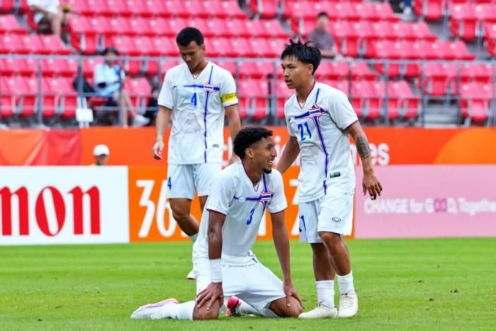 U23 Thái Lan tiếp tục thể hiện phong độ ấn tượng tại môn bóng đá nam ASIAD 2026 khi ngược dòng đánh bại U23 Hồng Kông với tỷ số 5-1 ở lượt trận thứ hai bảng A. Ảnh: FAT