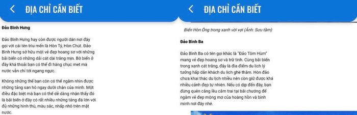 Đảo Bình Hưng, Bình Ba được giới thiệu trên KHANHHOA-S