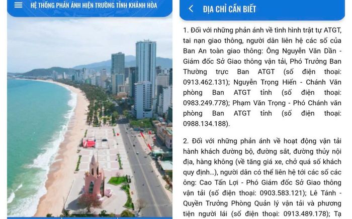 Số điện thoại lãnh đạo đã nghỉ hưu, tên cơ quan đã sáp nhập vẫn niêm yết trên KHANHHOA-S. Ảnh chụp ngày 18/9