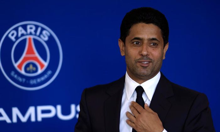 Chủ tịch Paris Saint-Germain, Nasser al-Khelaifi. Ảnh: Aurelien Morissard/AP
