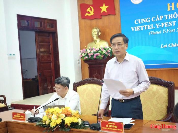 Ông Lê Đức Dục, Trưởng Ban Tuyên giáo Tỉnh ủy, Phó Trưởng Ban Tổ chức chương trình Viettel Y-Fest 2026 phát biểu tại buổi họp báo. 