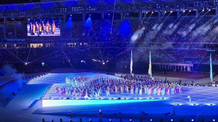 Màn biểu diễn đặc sắc tại Lễ khai mạc ASIAD 20 - Ảnh: Quốc Việt