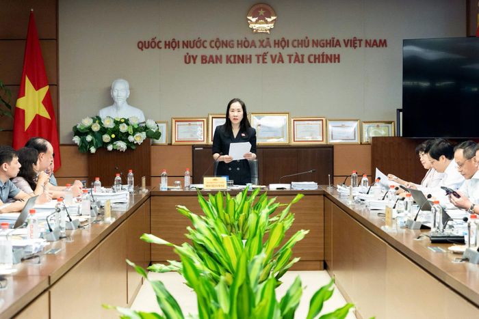 Thường trực Ủy ban Kinh tế và Tài chính thẩm tra sơ bộ dự án Luật Giao dịch hàng hóa phái sinh. Ảnh: Hồ Long