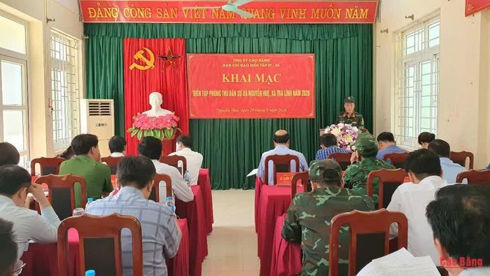 Khai mạc diễn tập phòng thủ dân sự xã Nguyễn Huệ và Trà Lĩnh năm 2026.