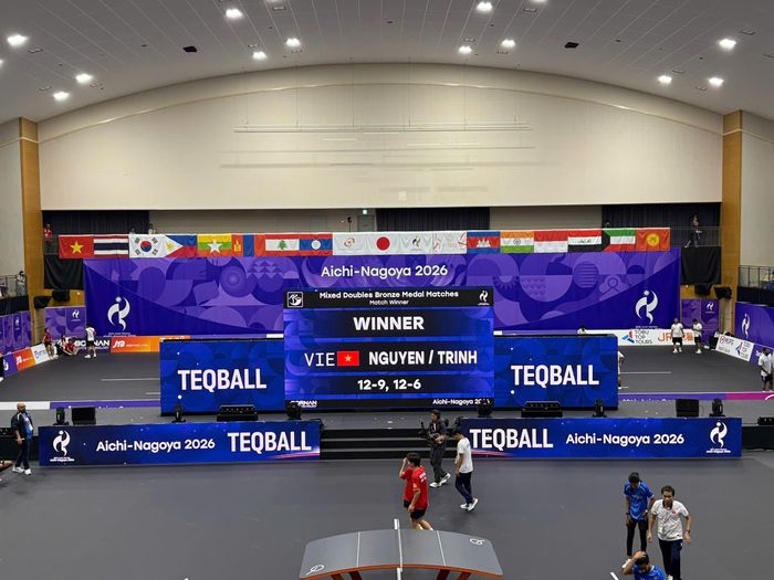 Sân đấu môn teqball ở ASIAD 2026.