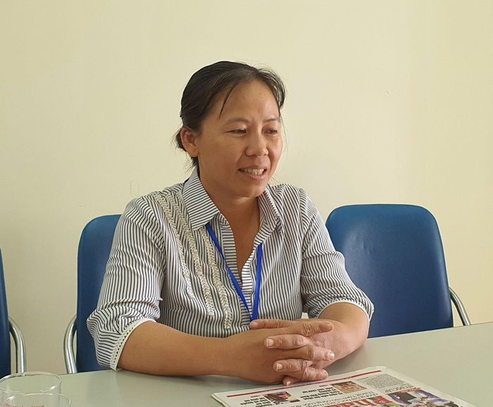 Bà Chử Thị Thiệp chia sẻ: “Để hòa giải thành công là cả một quá trình mà người làm hòa giải luôn phải thấu đáo mọi việc, lời nói và hành động phải có uy tín đối với người dân thì hiệu quả mới đạt cao”. Ảnh: Biên Phạm