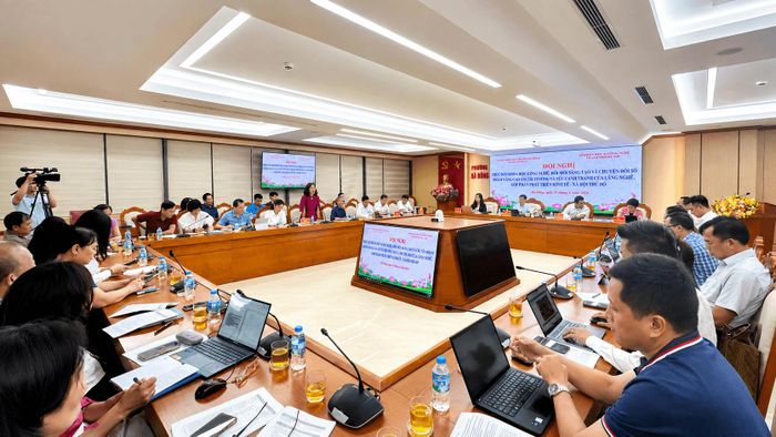 Đoàn công tác của Sở Khoa học và Công nghệ Hà Nội làm việc tại phường Hà Đông. Ảnh: Sở KHCN Hà Nội
