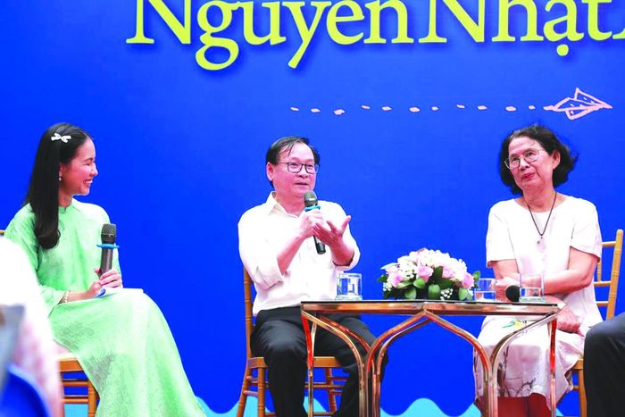 Nhà văn Nguyễn Nhật Ánh tại một buổi giao lưu ra mắt sách ở TPHCM.