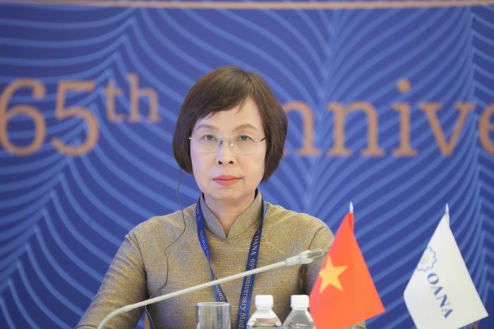 Tổng Giám đốc TTXVN Vũ Việt Trang tại Phiên toàn thể kỷ niệm 65 năm OANA. Ảnh: Văn Hiếu - PV TTXVN tại Nga