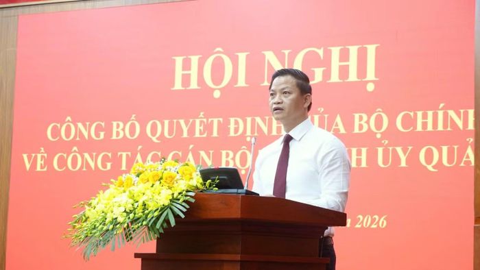 Tân Bí thư Tỉnh ủy Quảng Trị Vương Quốc Tuấn phát biểu nhận nhiệm vụ. (Ảnh: HG)