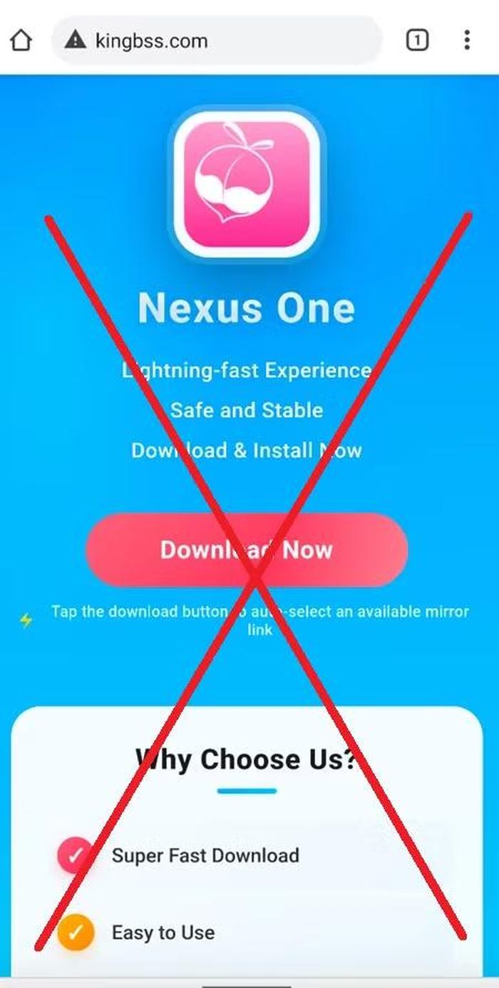 Trang web giả phát tán mã độc RatHat. (Ảnh: Zimperium)