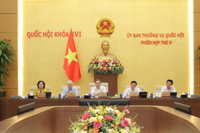 Chủ tịch Quốc hội Trần Thanh Mẫn phát biểu ý kiến tại phiên họp. (Ảnh: DUY LINH)