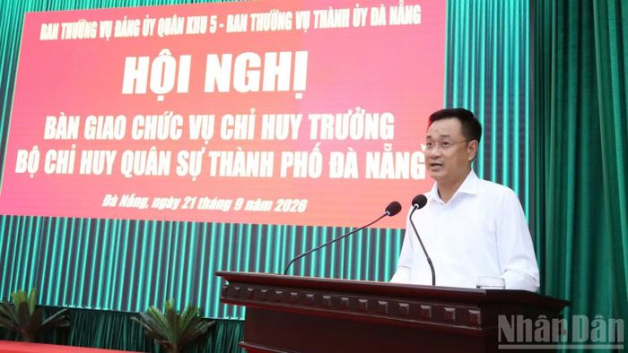 Đồng chí Bí thư Thành ủy Đà Nẵng Lê Ngọc Quang phát biểu tại chương trình. (Ảnh: ANH ĐÀO)