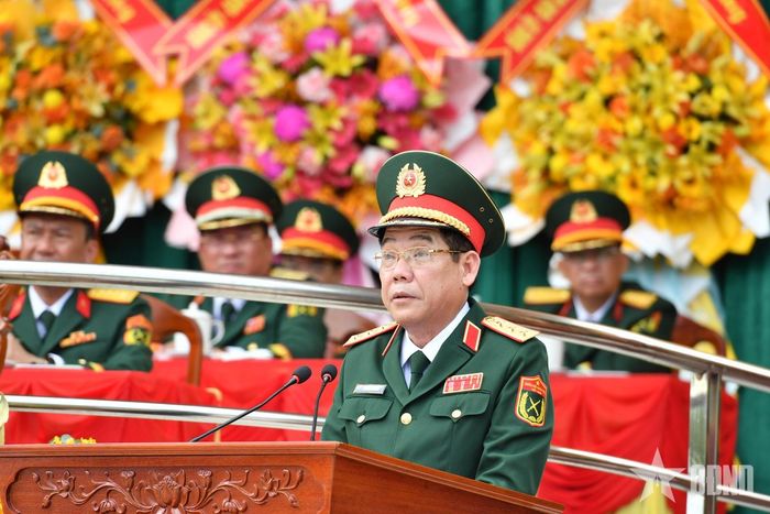 Thượng tướng Nguyễn Văn Gấu phát biểu tại lễ kỷ niệm.