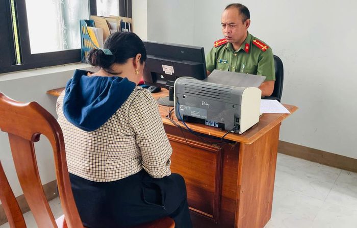 Bà Y.P làm việc với cơ quan Công an.