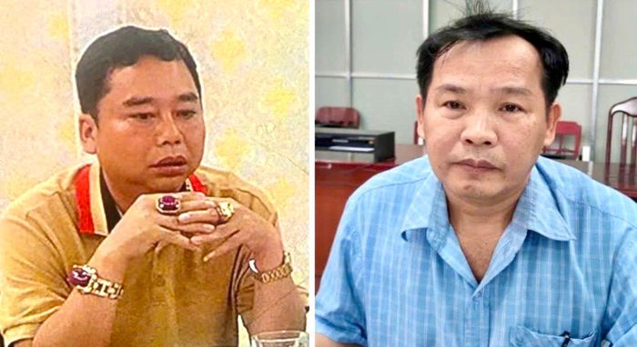 Bị can Thái Huy Phong (ảnh trái) và bị can Trần Nhật Trường (ảnh phải)