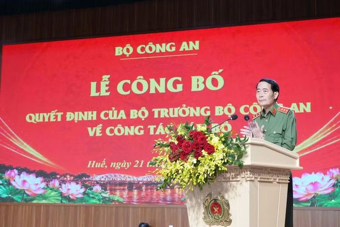 Thượng tướng Lê Quốc Hùng, Thứ trưởng Bộ Công an phát biểu chỉ đạo tại buổi lễ.
