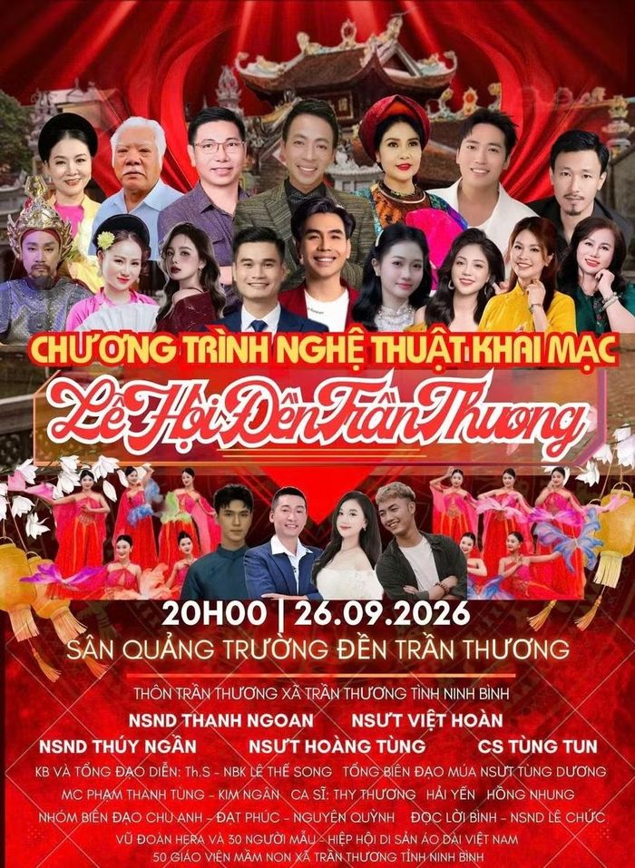 Lễ hội truyền thống đền Trần Thương năm 2026 diễn ra từ ngày 25 - 30/9.