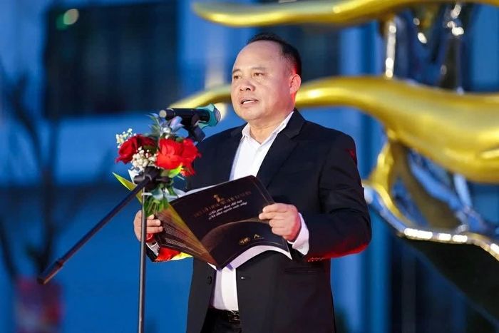 Ông Nguyễn Khắc Trung, Chủ tịch HĐQT kiêm Tổng giám đốc Công ty Cổ phần Trung Chính, phát biểu tại buổi lễ.