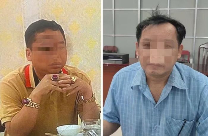 Từ trái qua phải, bị can Thái Huy Phong và bị can Trần Nhật Trường. Ảnh: CACC