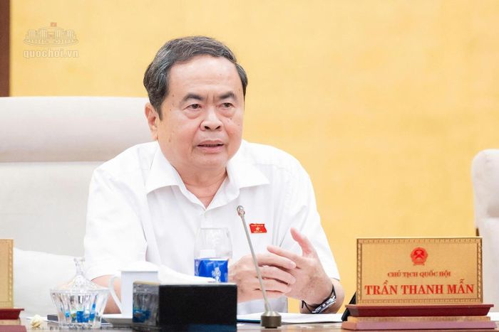 Chủ tịch Quốc hội Trần Thanh Mẫn phát biểu tại phiên họp. Ảnh: Quochoi.vn