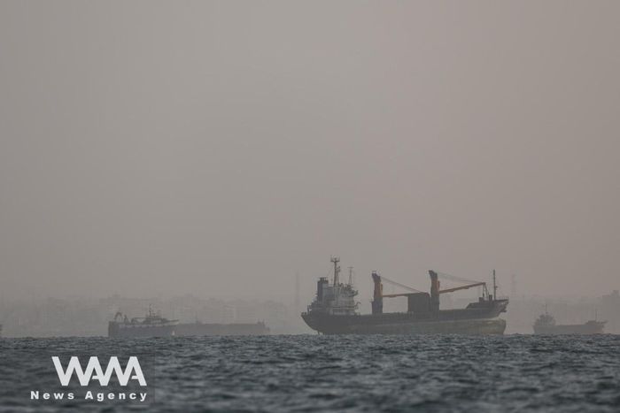Tàu chở dầu ở gần eo biển Hormuz. Ảnh: WANA