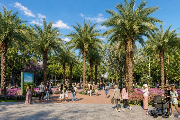  Hệ thống công viên ven sông quy mô 19.000m2 mang đến không gian sống xanh mát, chuẩn sinh thái cho cư dân Symphony 5.Ảnh: Sun Property.