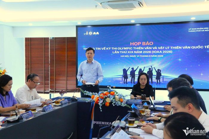 Họp báo thông tin về kỳ thi Olympic Thiên văn và Vật lý thiên văn quốc tế năm 2026 - lần đầu tiên do Việt Nam đăng cai tổ chức. Ảnh: Thanh Hùng