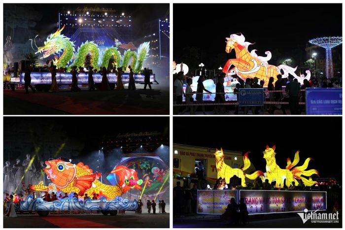 Những mô hình đèn Trung thu rực rỡ trong Đêm hội Thành Tuyên 2026.