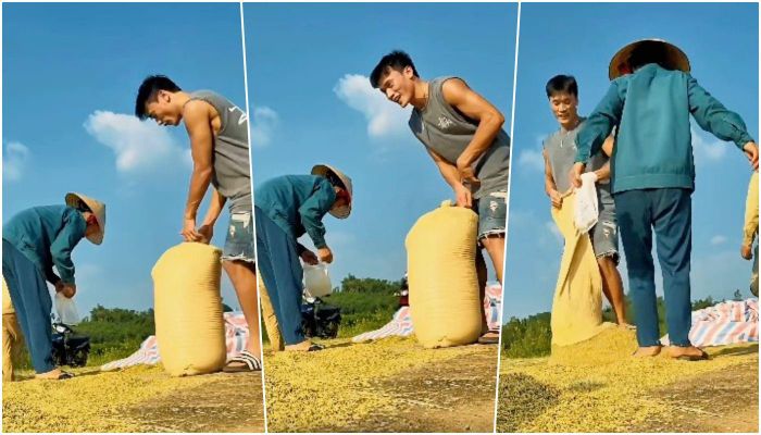 Khoảnh khắc bình dị của Bùi Tiến Dũng (ảnh chụp màn hình)