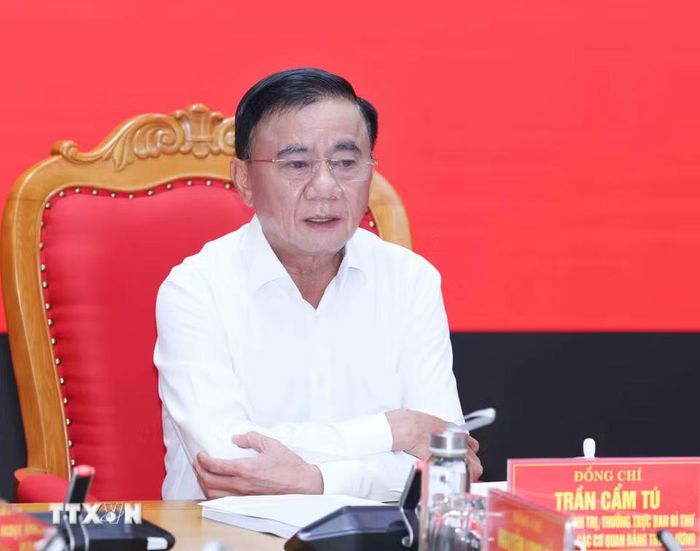 Đồng chí Trần Cẩm Tú, Ủy viên Bộ Chính trị, Thường trực Ban Bí thư, Bí thư Đảng ủy các cơ quan Đảng Trung ương. (Ảnh: Phương Hoa/TTXVN)