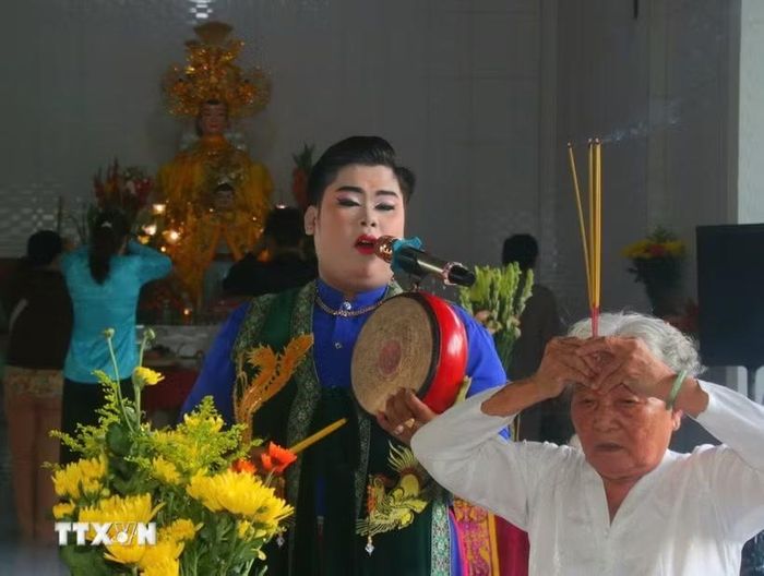 Lễ cúng Bà Chúa Xứ tại xã Vĩnh Thuận Đông, thành phố Cần Thơ. (Ảnh: Duy Khương/TTXVN)