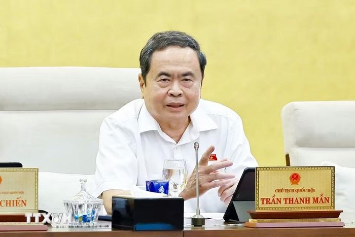 Chủ tịch Quốc hội Trần Thanh Mẫn phát biểu. (Ảnh: Doãn Tấn/TTXVN)