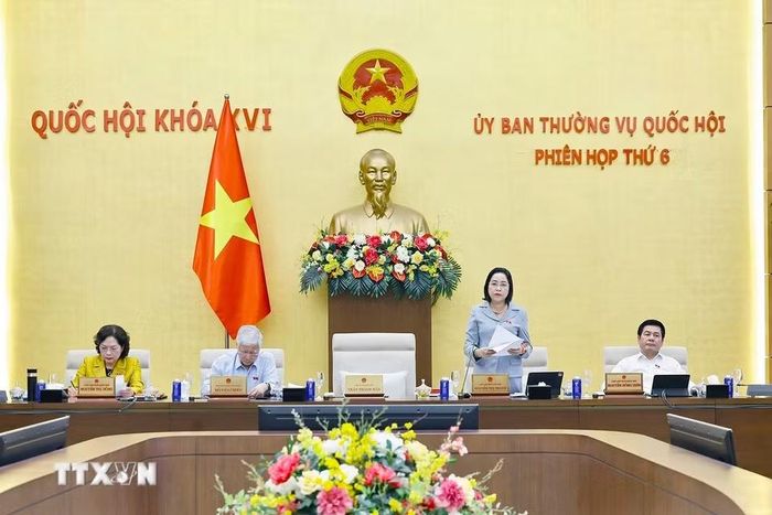 Phó Chủ tịch Quốc hội Nguyễn Thị Thanh phát biểu. (Ảnh: Doãn Tấn/TTXVN)