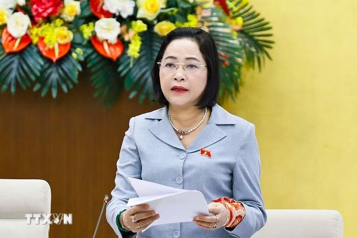 Phó Chủ tịch Quốc hội Nguyễn Thị Thanh phát biểu. (Ảnh: Doãn Tấn/TTXVN)