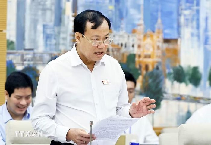 Chủ nhiệm Ủy ban Quốc phòng, An ninh và Đối ngoại của Quốc hội Lê Tấn Tới phát biểu. (Ảnh: Doãn Tấn/TTXVN)