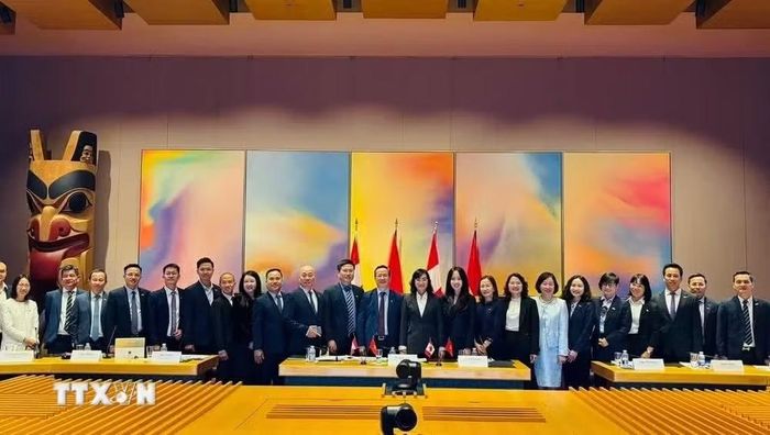 Đoàn Việt Nam tham dự Kỳ họp lần thứ ba Ủy ban Hỗn hợp về Kinh tế Việt Nam-Canada (JEC 3). (Ảnh: TTXVN)