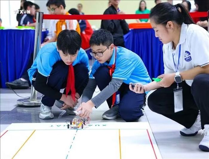 Cuộc thi HNUE Olympic STEM 2025 với chủ đề “Shaping a Green Future – Kiến tạo tương lai xanh”. Ảnh tư liệu: Thanh Tùng/TTXVN