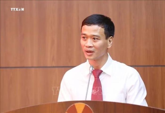 Đồng chí Nguyễn Văn Thắng phát biểu tại Hội nghị.
