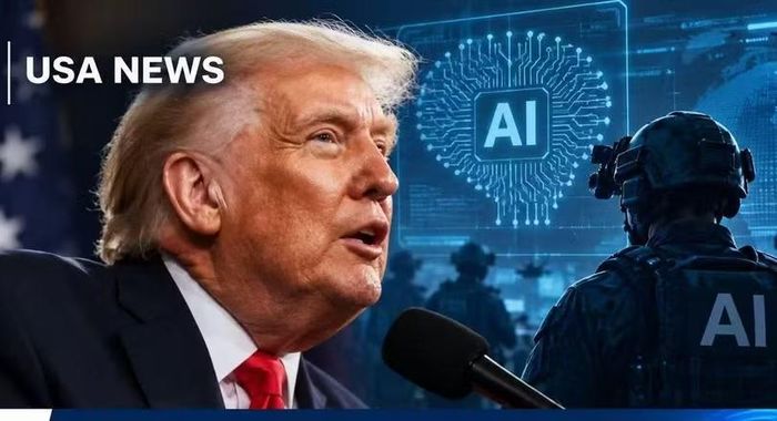 Ông Trump hôm 19/9 tuyên bố sẽ thành lập "AI Force" giống như đã lập ra "Space Force". Ảnh: AMTV.