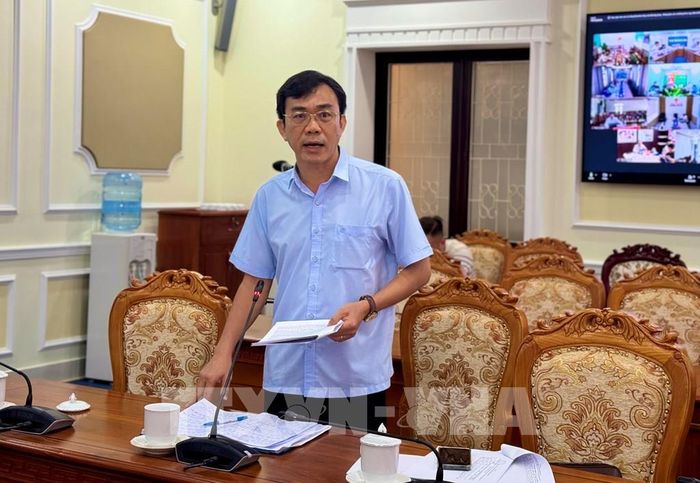 Đại diện Công an TP. Hồ Chí Minh phát biểu tại Hội nghị giao ban của Ban chỉ đạo về IUU TP. Hồ Chí Minh ngày 21/9/2026. Ảnh: Hương Giang - TTXVN