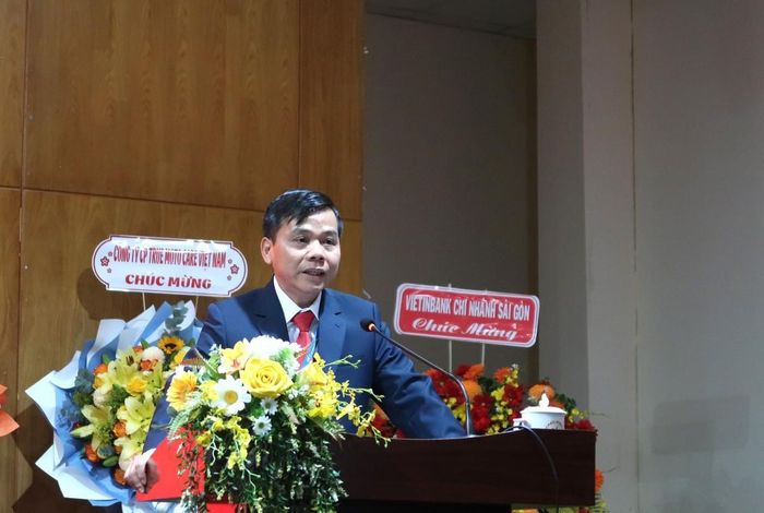 PGS.TS Bùi Văn Hưng - Hiệu trưởng Trường Cao đẳng Kỹ nghệ II - phát biểu tại chương trình