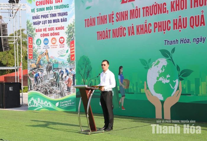 Chủ tịch UBND tỉnh Tô Anh Dũng phát biểu tại buổi lễ.