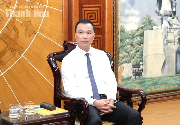 Chủ tịch UBND tỉnh Thanh Hóa Tô Anh Dũng phát biểu tại buổi tiếp và làm việc.