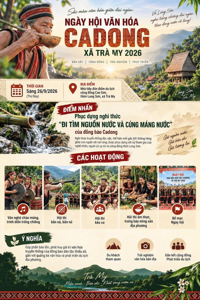 Ngày hội văn hóa dân tộc Cadong năm 2026 với nhiều hoạt động đặc sắc.