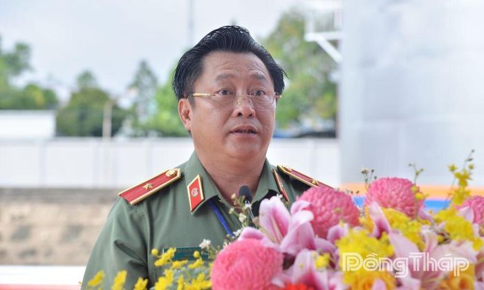 Thiếu tướng Lâm Phước Nguyên chỉ đạo tại buổi diễn tập.